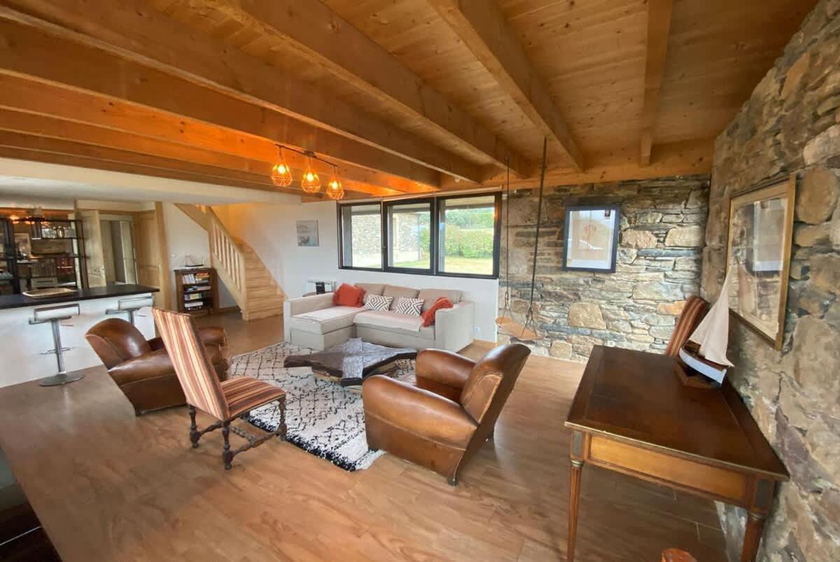 Large Farmhouse With Garden And Sea View For 8 People Locquenole Esterno foto